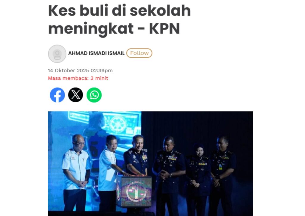 Keratan Akhbar Sinar harian kes buli